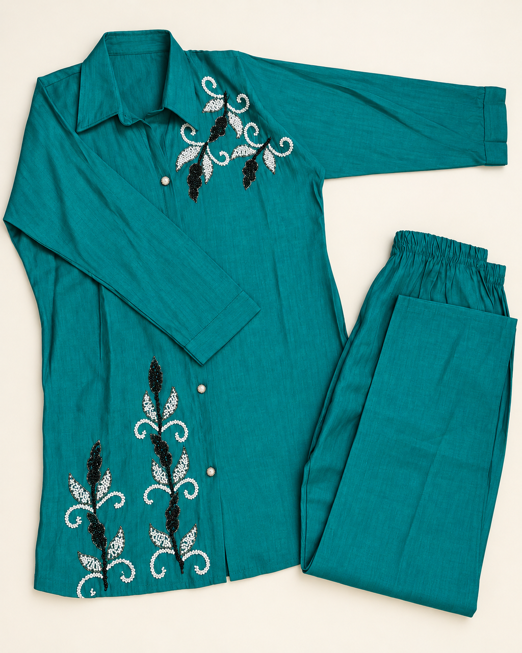 Karachi Cord Set With Embroidery Work