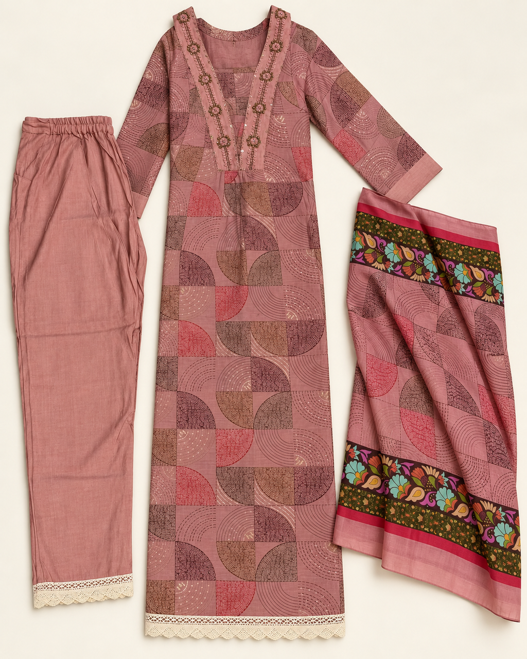 Jute Cotton Designer Suit