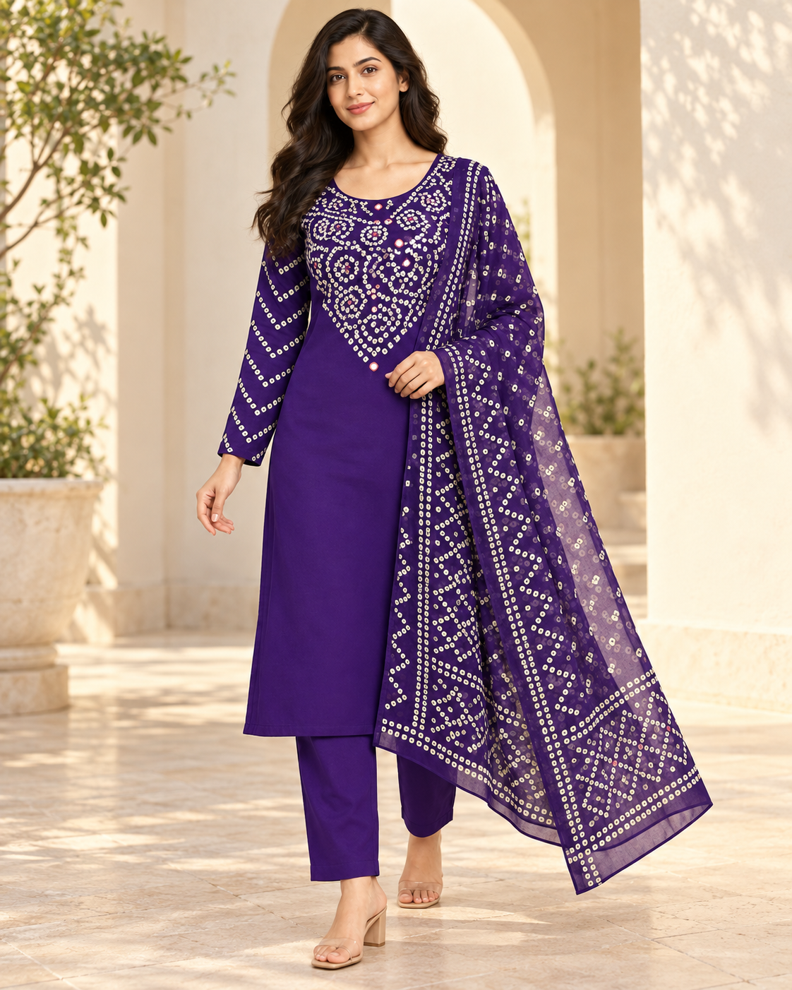 Pure Cotton Suit With Long Dupatta