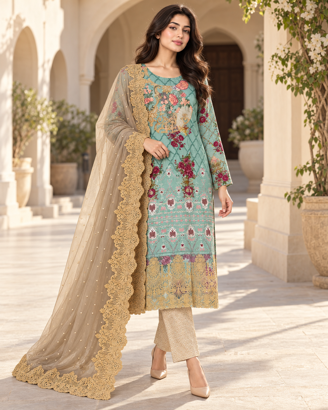 Heavy designer Karachi Patch Work Suit