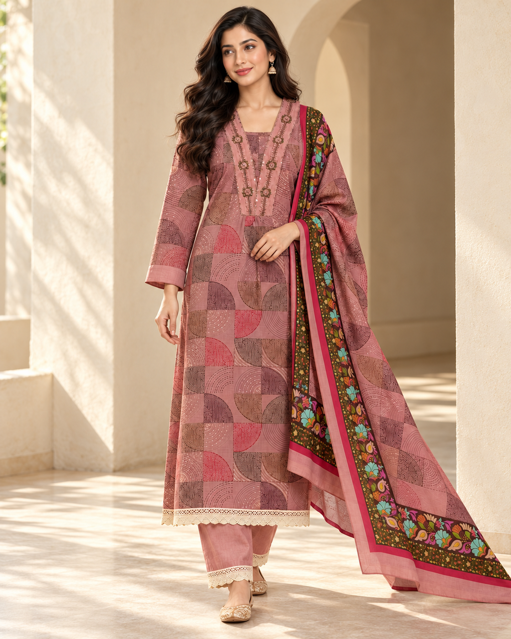 Jute Cotton Designer Suit